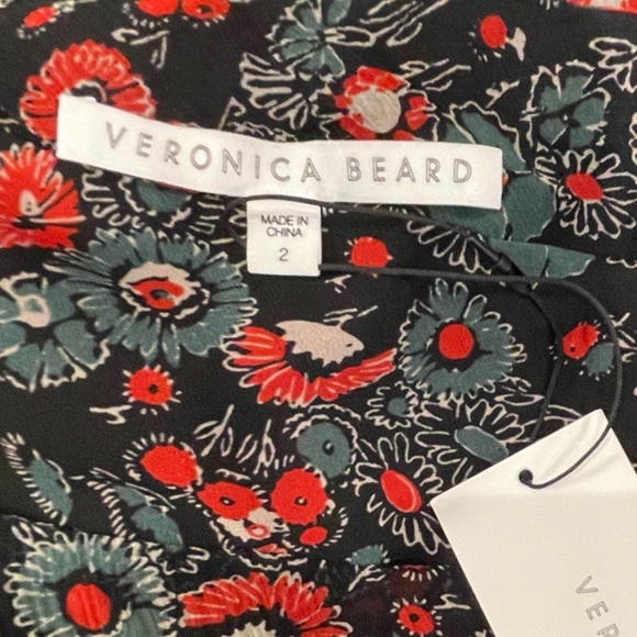 NWT Veronica Beard Ruched Floral Ruffled One Shoulder Mini Dress - Picture 14 of 14